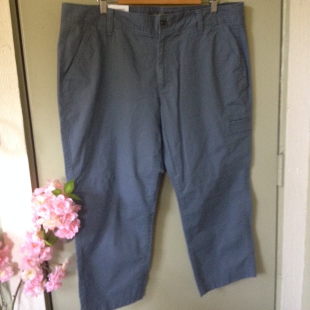 Eddie Bauer pants 18 (Plus) Crop Ripstop 5 pocket Slightly Curvy 18 NEW NWT